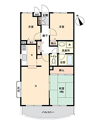 パレ・ドール久喜2 3DKの間取図画像