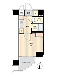 プレール・ドゥーク津田沼 1Kの間取図画像