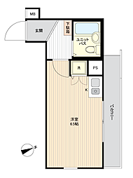朝日プラザ浜松元浜パサージュ ワンルームの間取図画像