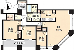 芝浦アイランドケープタワー 3LDKの間取図画像