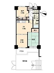ライオンズガーデン青梅 3DKの間取図画像