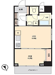 サンライズ蓮根 1LDKの間取図画像