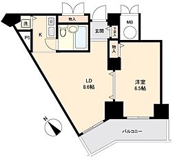 チッタナポリA棟 1LDKの間取図画像