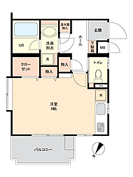 ラ・セーヌ壱番館 ワンルームの間取図画像