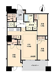 パークタワー勝どきサウス 3LDKの間取図画像