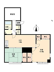 第一マンション 2LDKの間取図画像