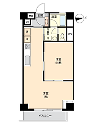 プラムハイツ 1DKの間取図画像