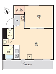 越谷団地 1DKの間取図画像