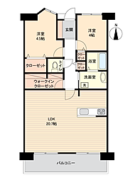レインボー第2知多長浦 2LDKの間取図画像