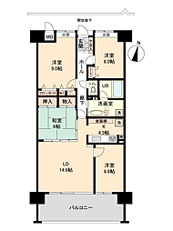 ポレスターブロードシティナギサ 4LDKの間取図画像