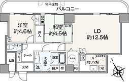 アメニティタワー相模原 2LDKの間取図画像