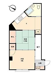 藤原ビル 2Kの間取図画像