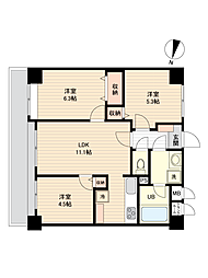 マイキャッスル越谷 3LDKの間取図画像