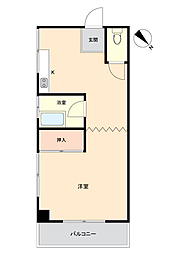 麻布青木坂マンション ワンルームの間取図画像