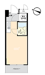 カサベラ花隈 ワンルームの間取図画像