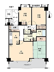 グランマーレ横浜・八景島イーストコート 3LDKの間取図画像