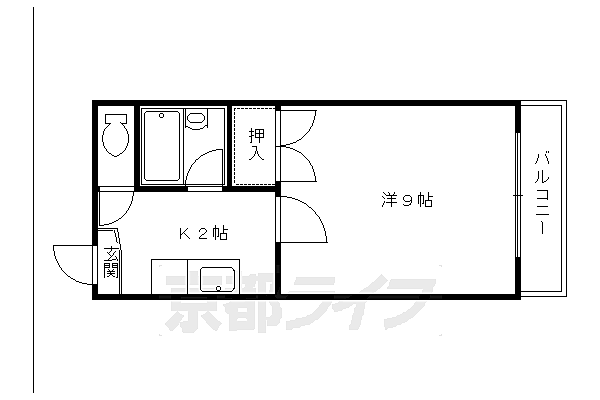 ナイス市原24 207｜京都府京都市左京区静市市原町(賃貸マンション1K・2階・25.00㎡)の写真 その2