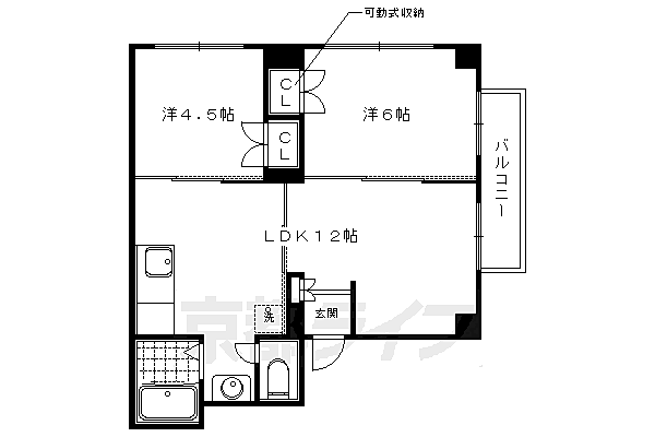 グレーシー高野 402｜京都府京都市左京区田中西浦町(賃貸マンション2LDK・4階・49.00㎡)の写真 その2