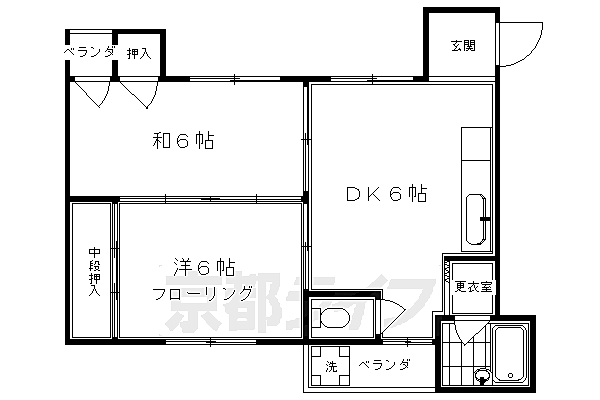 マンション丸高 502｜京都府京都市東山区本町通五条上る1丁目金屋町(賃貸マンション2DK・5階・35.00㎡)の写真 その2