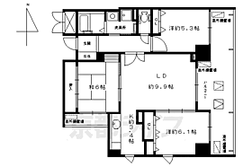 京都府京都市下京区綾小路通油小路東入石井筒町（賃貸マンション3LDK・3階・69.68㎡） その2