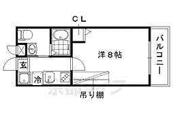 京福電気鉄道北野線 北野白梅町駅 徒歩15分の賃貸マンション 3階1Kの間取り