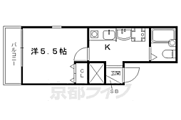 クラシカル志音I 4階1Kの間取り