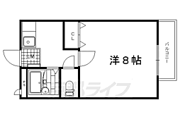 京都市営烏丸線 北大路駅 4kmの賃貸アパート 1階1Kの間取り