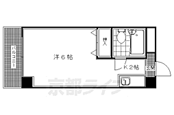レジデンス島田I 3階1Kの間取り