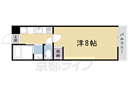 京都市営烏丸線 北大路駅 徒歩27分の賃貸アパート 2階1Kの間取り
