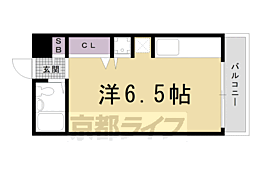 京福電気鉄道北野線 北野白梅町駅 徒歩13分の賃貸マンション 1階ワンルームの間取り