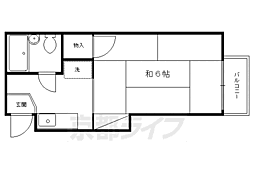 コーポ一乗寺 2階1Kの間取り