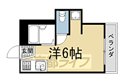 コンフォート・ハイツ 1階ワンルームの間取り