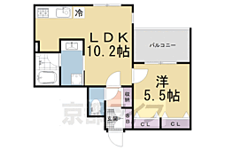 京都市営烏丸線 丸太町駅 徒歩4分の賃貸マンション 3階1LDKの間取り