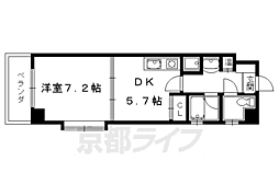京都市営烏丸線 四条駅 徒歩6分の賃貸マンション 1階1DKの間取り