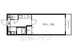 京都市営烏丸線 北山駅 徒歩5分の賃貸マンション 1階1Kの間取り