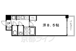 ヘラクレス北白川 2階1Kの間取り