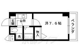京阪本線 出町柳駅 徒歩5分の賃貸マンション 1階1Kの間取り