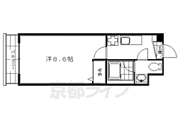 ヴィヨーム京都丹波橋 1Kの間取図画像