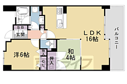 プレサンスロジェ太秦天神川駅前 2LDKの間取図画像