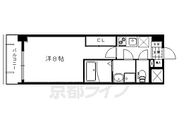 インベスト京都修学院 1Kの間取図画像