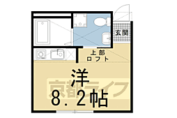 NEST冷泉町 ワンルームの間取図画像