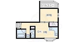 エクセレンス千里山 1DKの間取図画像