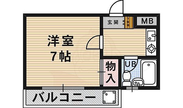 大阪府吹田市片山町４丁目(賃貸マンション1K・2階・20.00㎡)の写真 その2