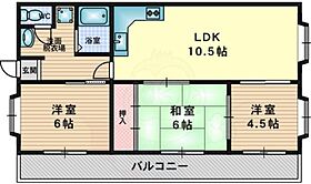 大阪府吹田市山田西４丁目16番1号（賃貸マンション3LDK・2階・64.00㎡） その2