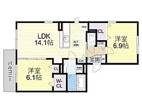 大阪府吹田市山手町３丁目（賃貸アパート2LDK・1階・62.98㎡） その2