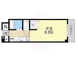 阪急京都本線 相川駅 徒歩7分の賃貸マンション 5階1Kの間取り