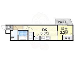 JR東海道・山陽本線 岸辺駅 徒歩8分の賃貸アパート 3階1DKの間取り
