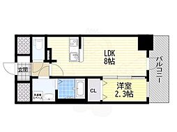 JR東海道・山陽本線 千里丘駅 徒歩3分の賃貸マンション 13階1LDKの間取り