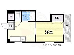 グリーンコーポタナカA棟 1Kの間取図画像