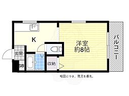 グリーンコーポタナカB棟 1Kの間取図画像